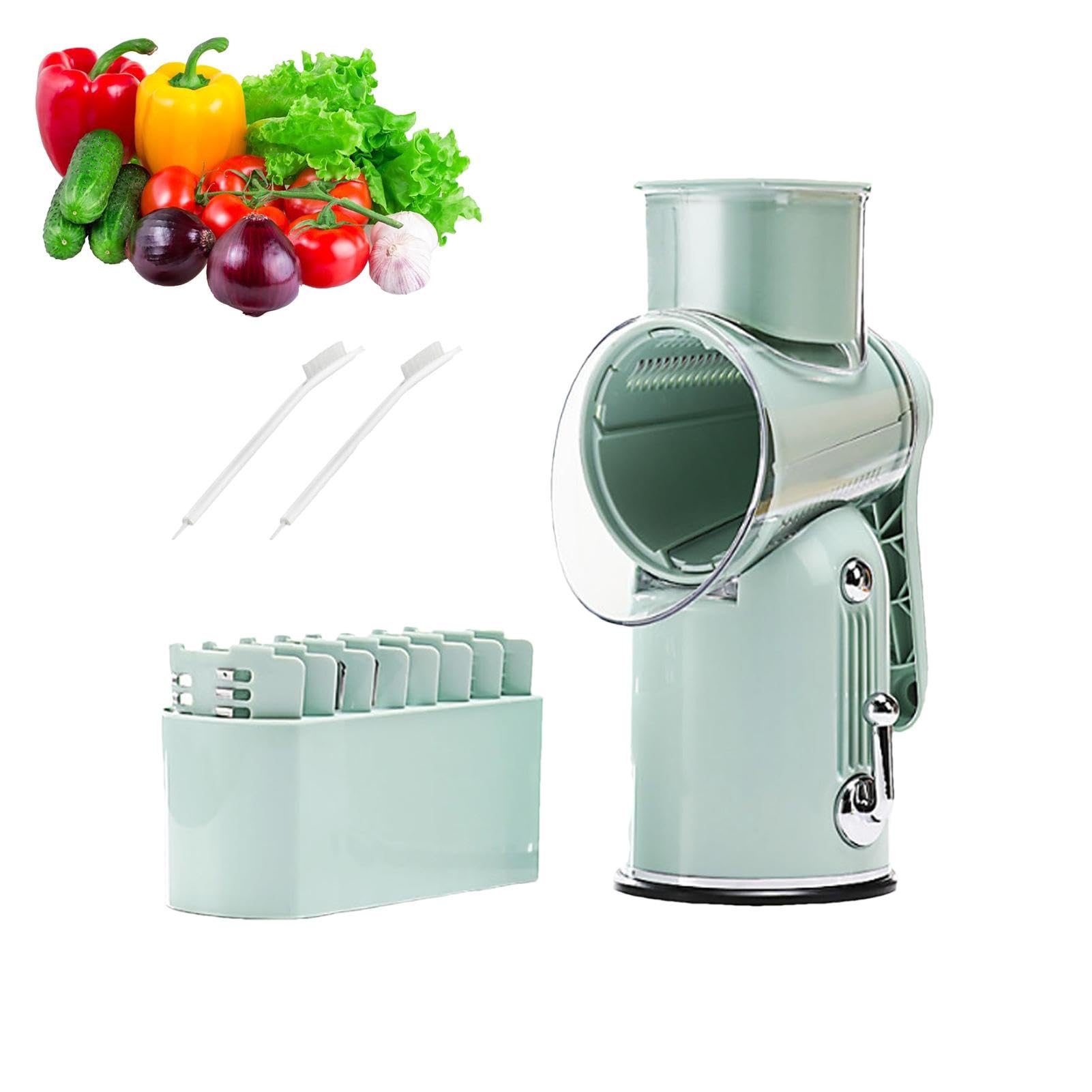 Grattugia per formaggio,Manovella per grattugia per formaggio | Macinino per noci - Grattugia in acciaio inox con manico 5 frese intercambiabili per formaggio cioccolato carota noci verdure | Macinino per noci - Grattugia in acciaio con manico 5 frese int