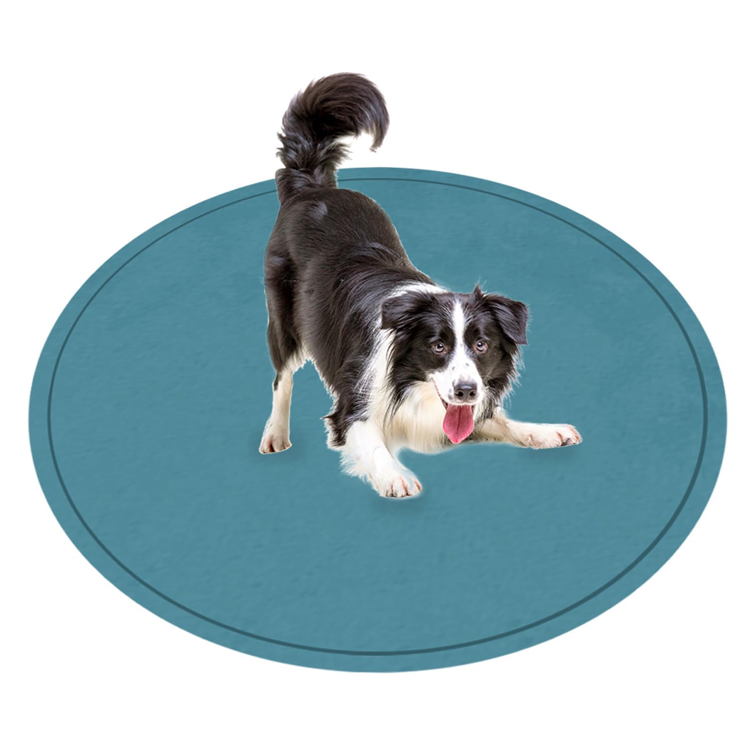 Tapis rond pour chien lavable et apaisant, technologie antidérapante