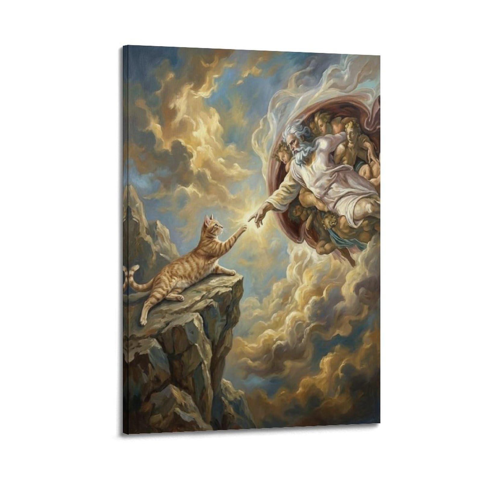 OKAHYS Funny Cat Vintage Artwork Poster Decorative Painting Canvas Wall Artworks Picture 24x36inch(60x90cm)
