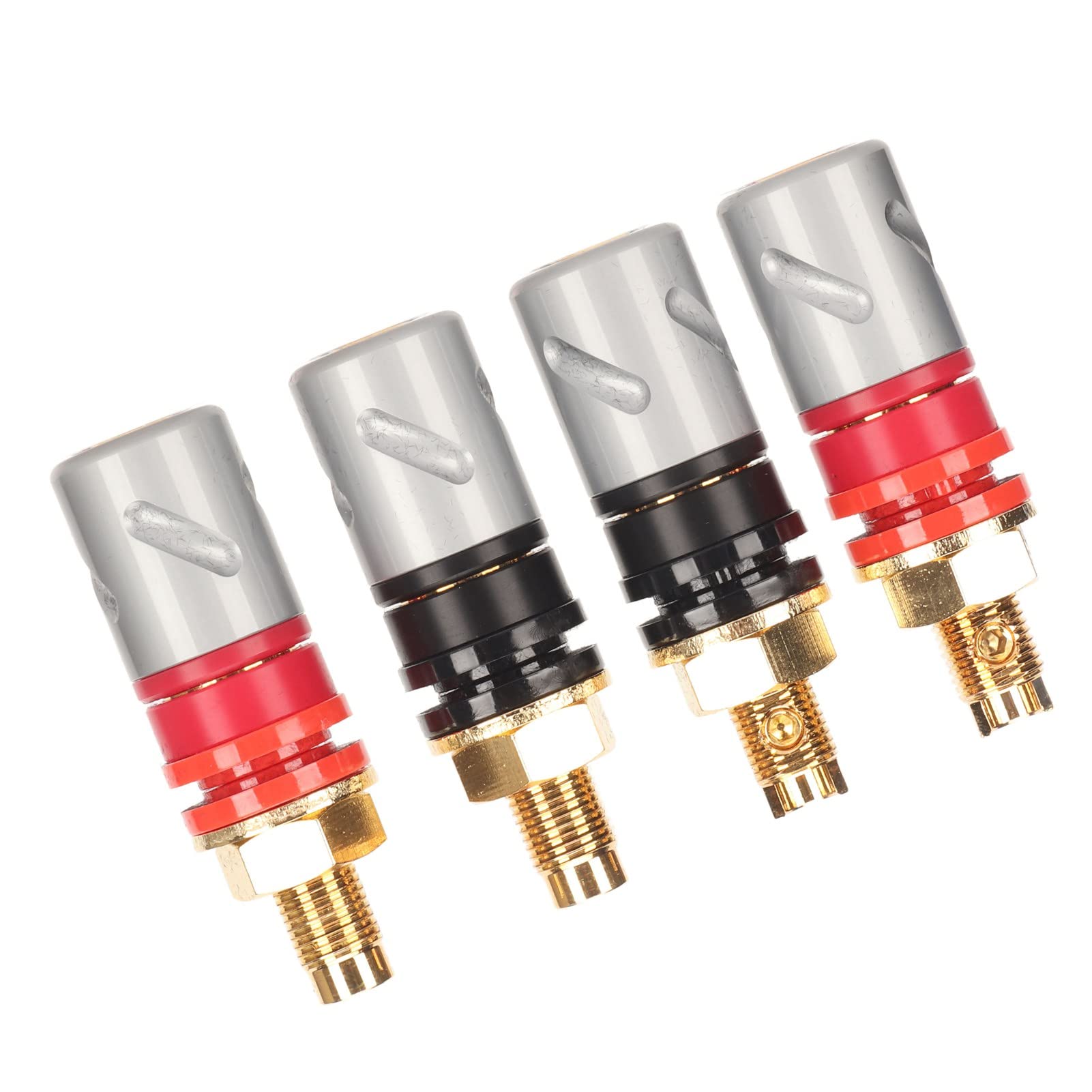 6 Connettori A Banana Per Altoparlanti - Morsetti In Rame 4mm, Rosso E Nero - Foto 8