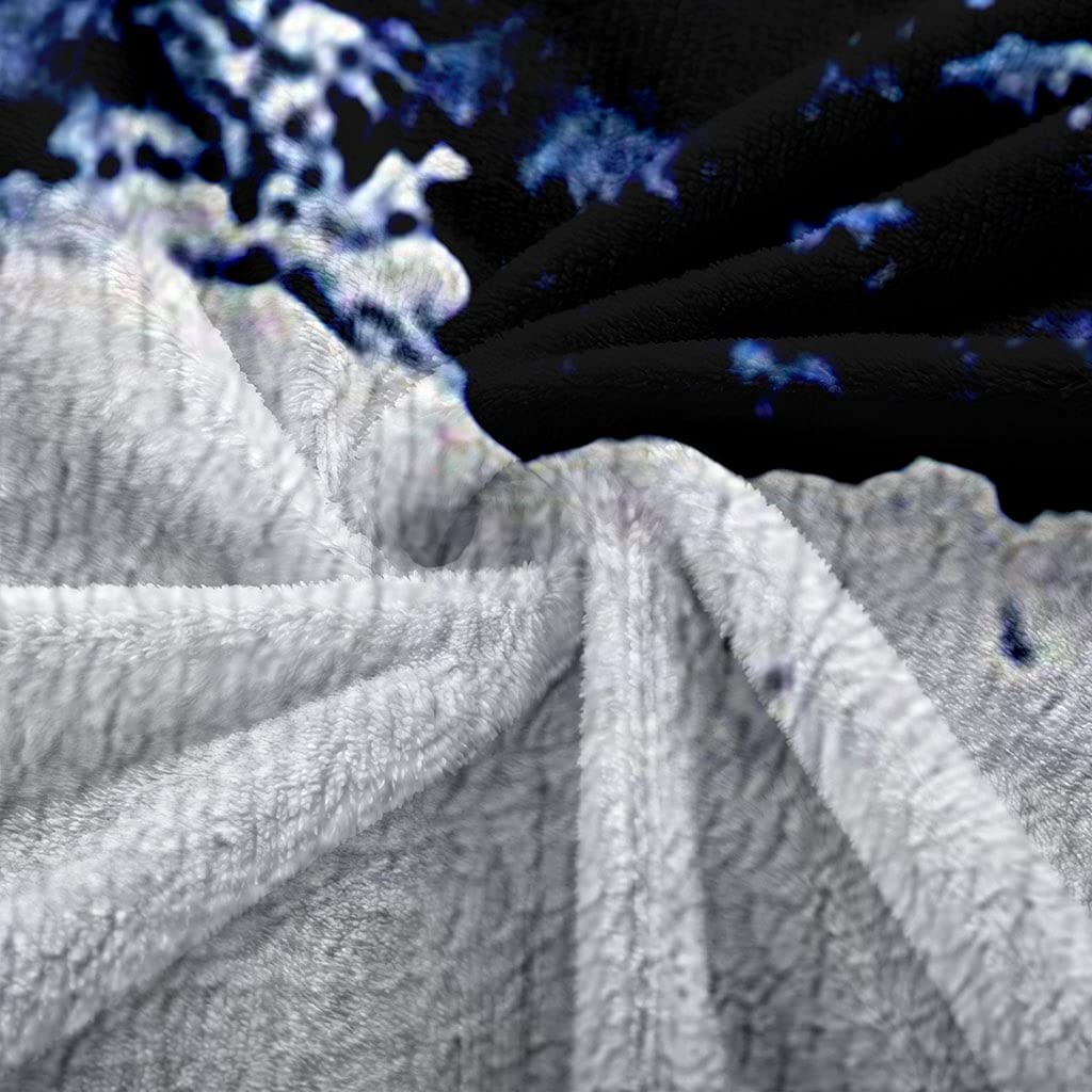 Manta De Franela De Microfibra 180X220Cm Manta De Felpa Suave para Sofá Cama 3D Escena De Nieve Blanca En El Bosque Impresión Patrón Manta Polar Invierno Gruesa Y Esponjosa Caliente Transpirable