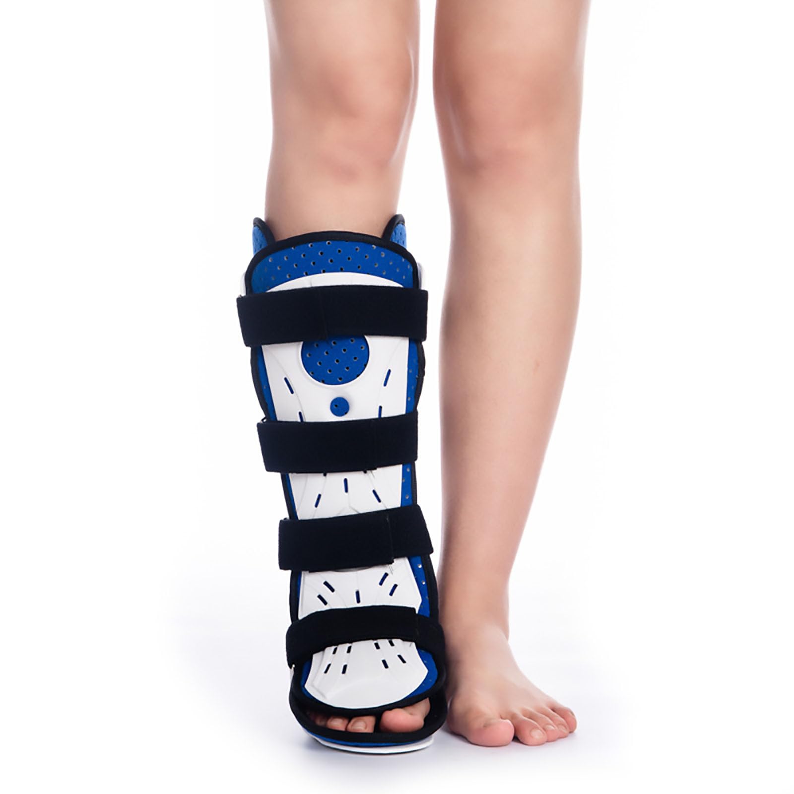 HAILM Ortopédicas Boot Walking, Tela Perforada Terciopelo y Diseño Desmontable, Bota Fractura Pie Tobillo Adultos para Tobillo/Pie Roto/Tendinitis, Walker Brace,Left Foot,S
