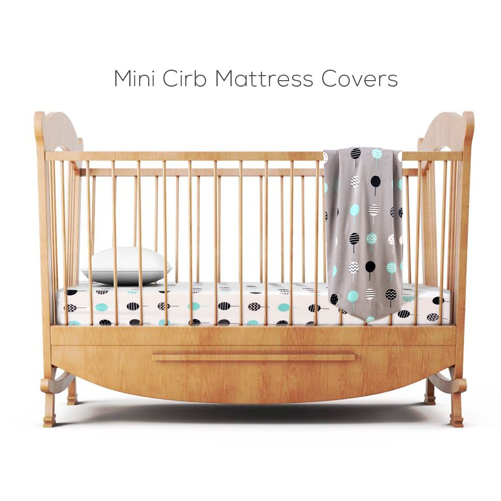 Stretchy Fitted Pack n Play Playard Sheet Set-Brolex 2 Pack Portable Mini Crib Sheets,Convertible Playard Mattress Cover,Ultra Soft Material,Lollipop Design