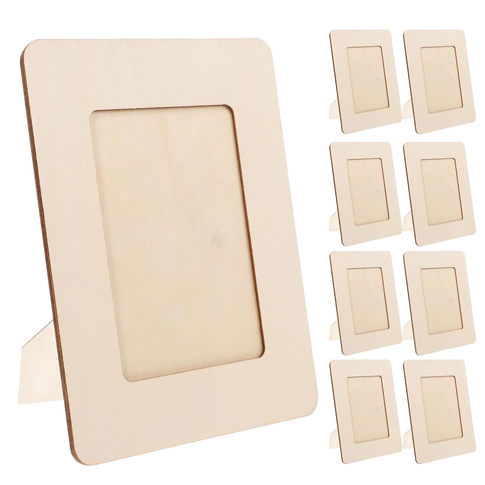 Wooden Picture Frames 10Pcs Craft Photo Frames DIY Small Unfinished Wood Paintable Picture Frames for Artwork Display Photo Frame DIY