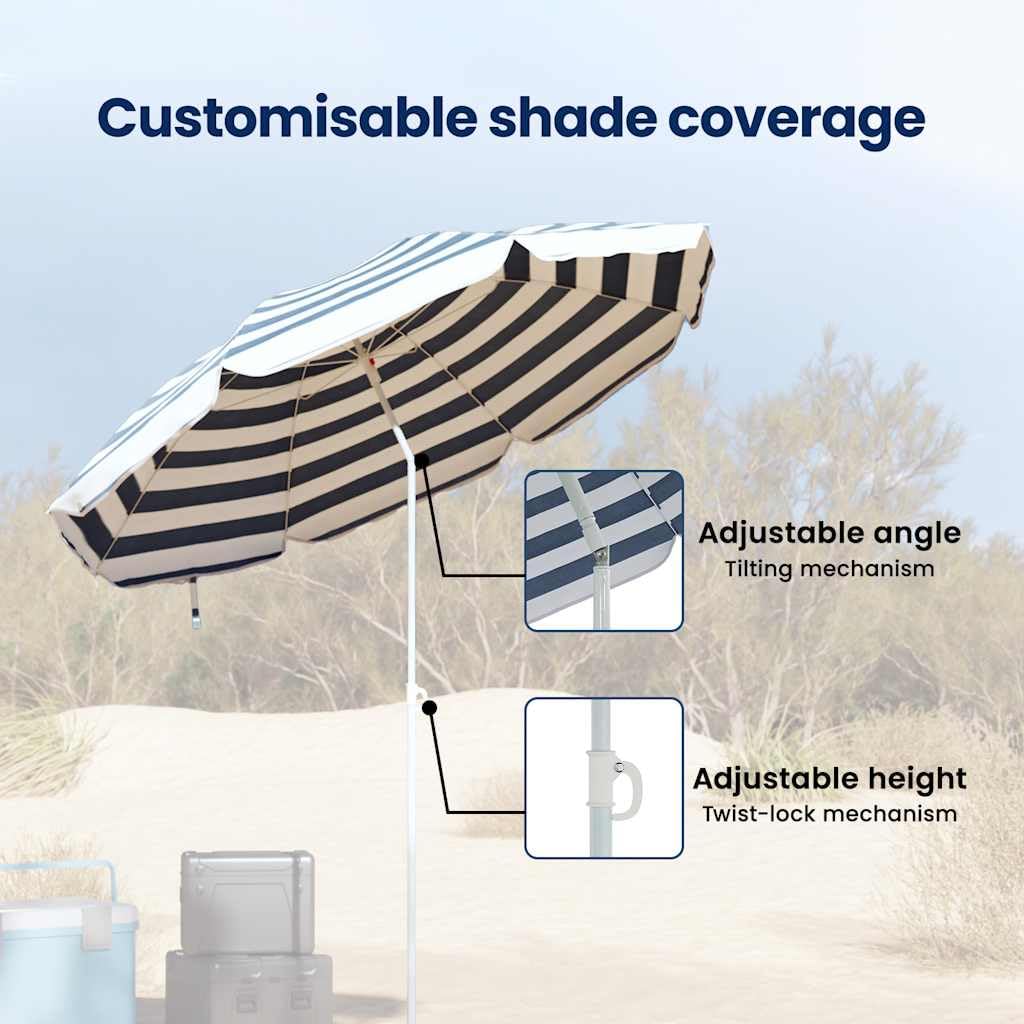 vidaXL Strandschirm Sonnenschirm Gartenschirm Ampelschirm Marktschirm Schirm