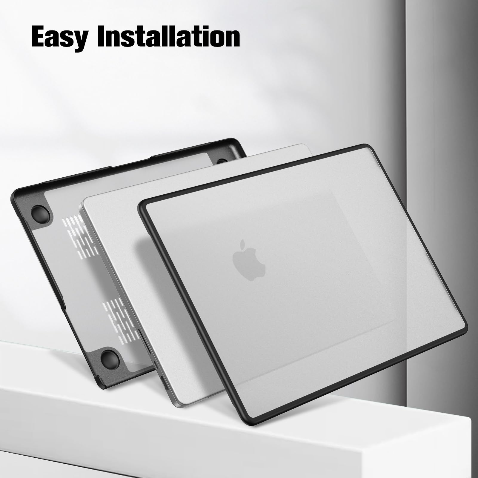 Fintie Etui kompatybilne z MacBook Pro 14'' (2026-2021) M5 M4 M3 M2 M1 Pro/Max A3426 A3427 A3434 A3112 A3401 A3185 A2992 A2918 A2779, TPU krawędź i matowe Twarde etui ochronne, przezroczyste
