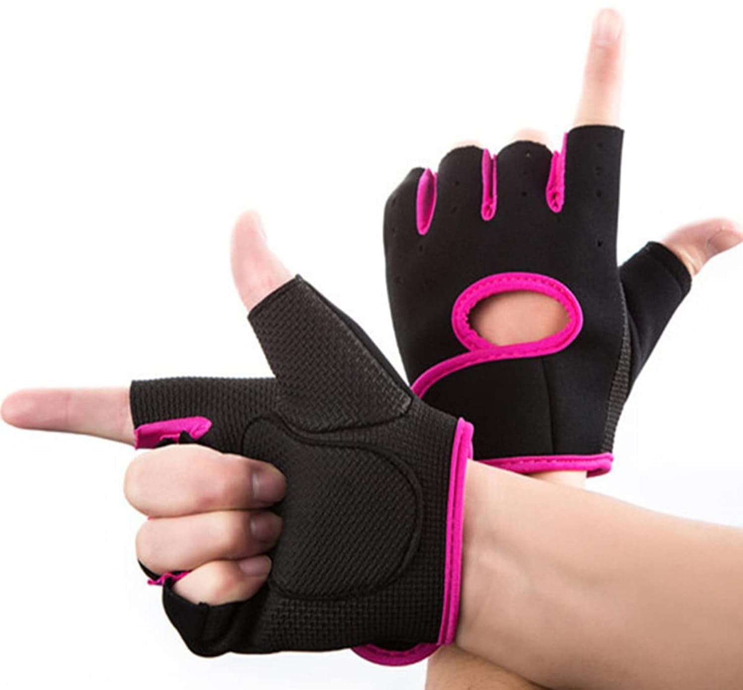 NALANDA Outdoor Sports Gloves Fitness Anti-Slip Shock-Absorbing Breathable Half-finger Palm Gloves Fingerless Adult Exercise Gloves For Biking Skating Boating Fishing Climbing Cycling Gym Workout-M