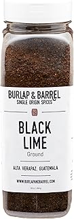 Burlap & Barrel Ground Black Lime - Tart & Savory for Roasted Meats, Veggies, Stews, Kebabs Alternative to Makrut Leaf - As seen on Shark Tank - Kitchen Gift for Cooks - 16oz Plastic Container
