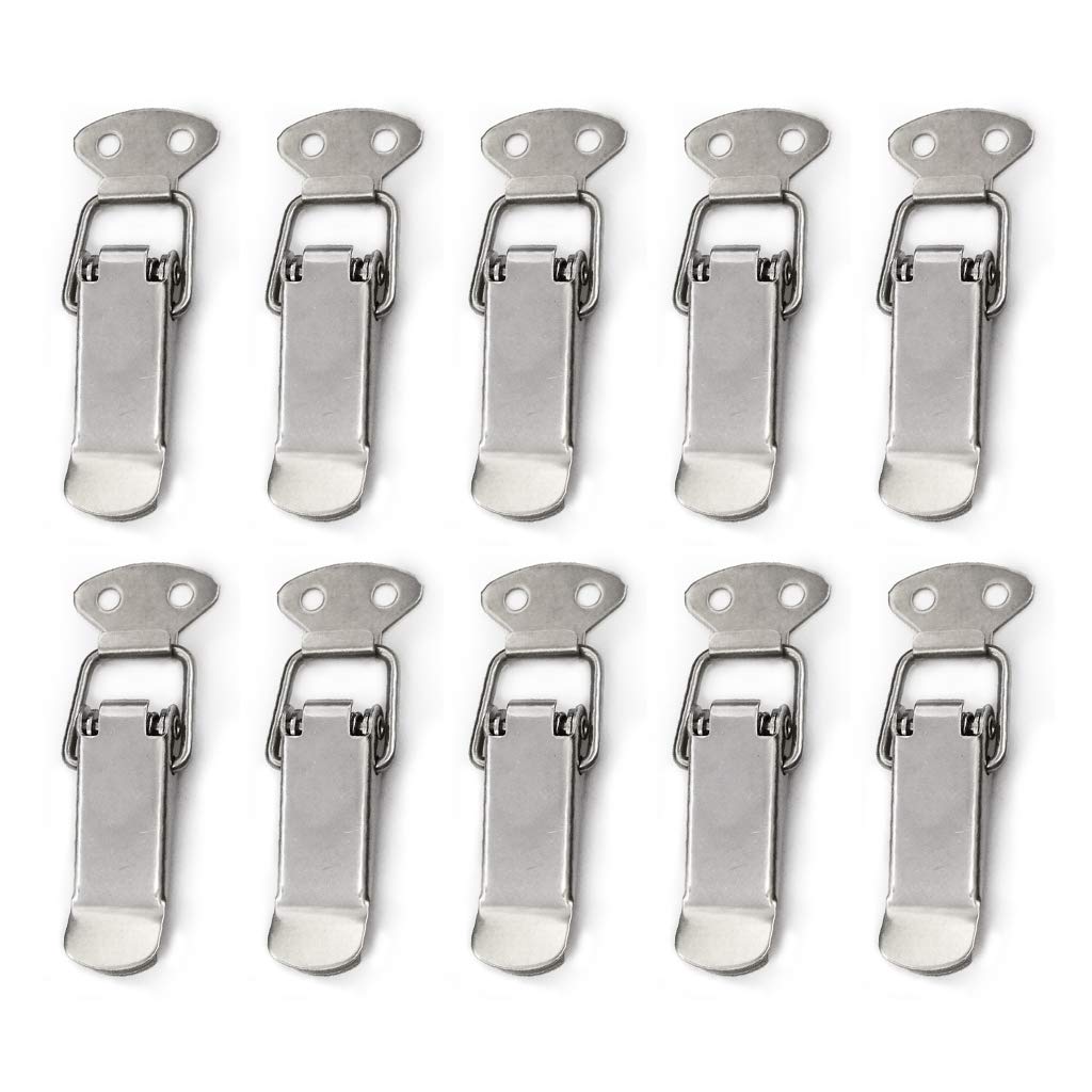 kobeIeen 10 Pcs Spring Load Buckle Toggle Hasp for Door Clasp for Hardware Locks for Drawer, Cabinet, Locker, Suitcas