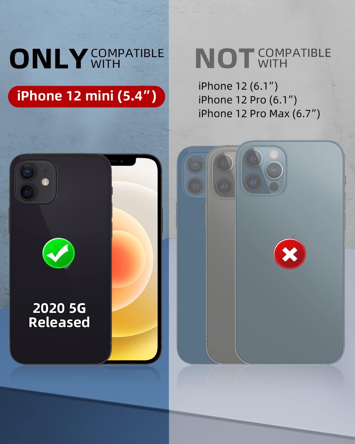 WIFORT for iPhone 12 Mini Waterproof Case - [Certified Water Proof & Military Protection] with [Built-in Screen Protector], Full Body Shockproof Phone Case Cover for iPhone 12 Mini 5.4" - Black - Image 2