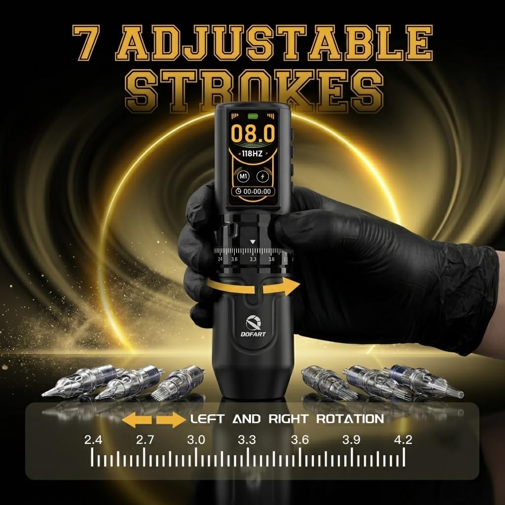 DOFART Wireless Tattoo Machine Kit For Beginner, Pen with Needle & Ink Set image 4