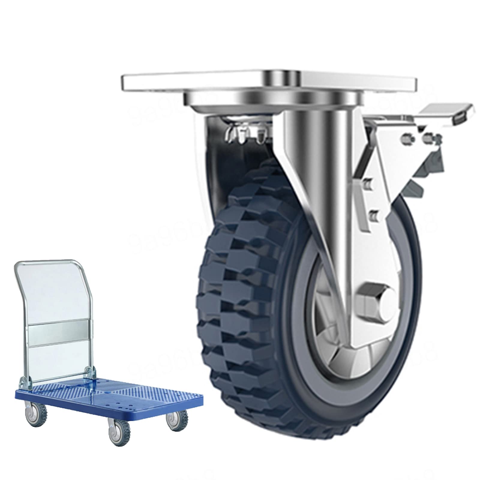 Roulettes pivotantes en caoutchouc remorque atelier manutention chariot charge lourde