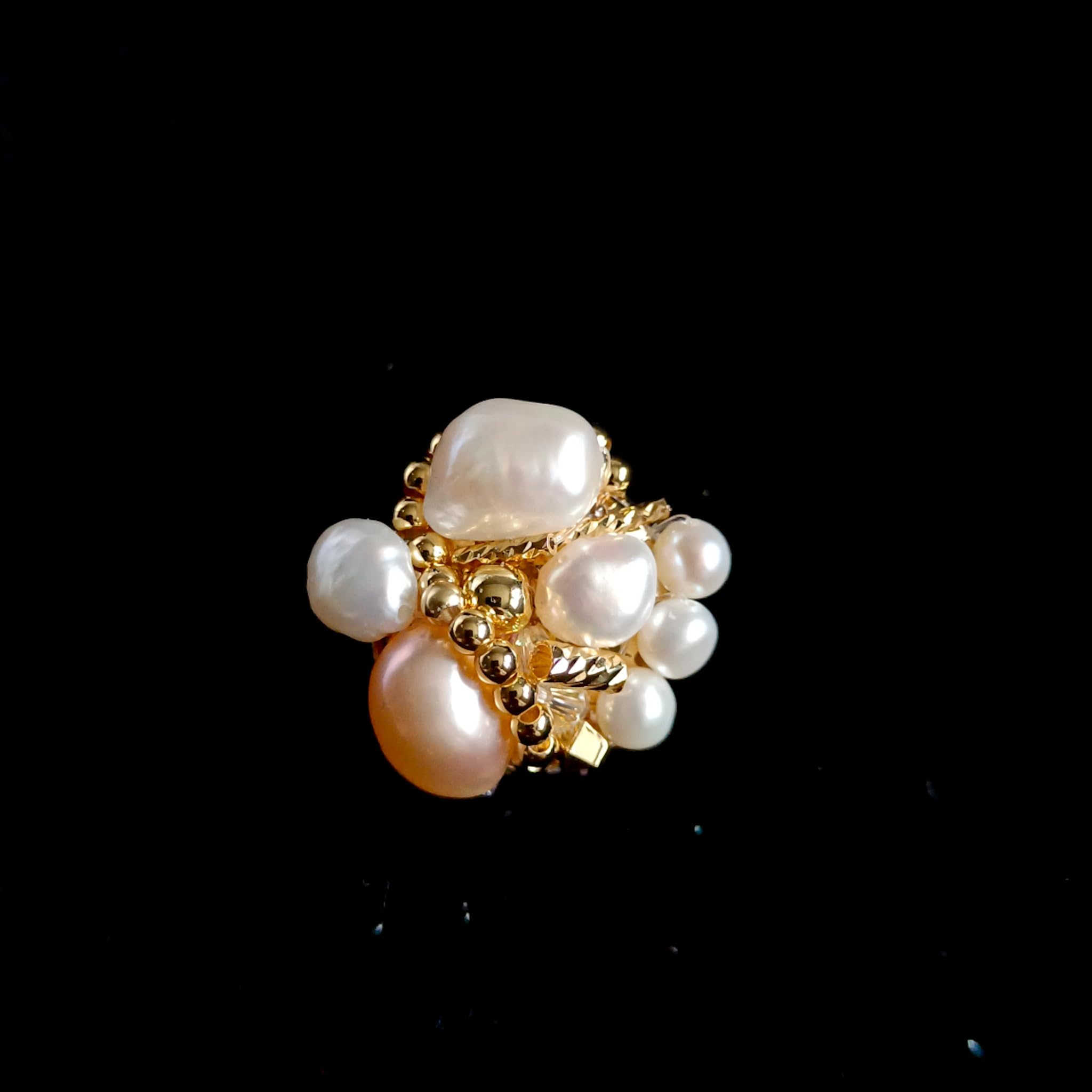 Broche Artisanale en Perles Baroques Authentiques - Élégance Naturelle et Luxe - Broche originale cadeau