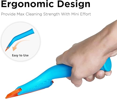 Miniatura 3 de YESCOO Escobilla de ducha para puertas de vidrio, escobilla pequeña para puerta de vidrio de ducha, mini escobilla de silicona para limpieza de