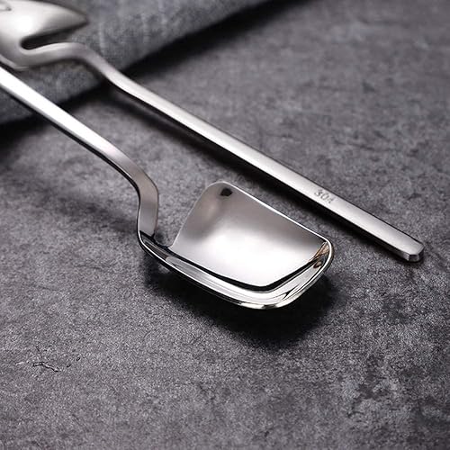 Miniatura 23 de IQCWOOD Cucharas de té para café, 5.6 pulgadas de acero inoxidable, pequeñas cucharas de café expreso para postre, helado, azúcar, té, juego de 6