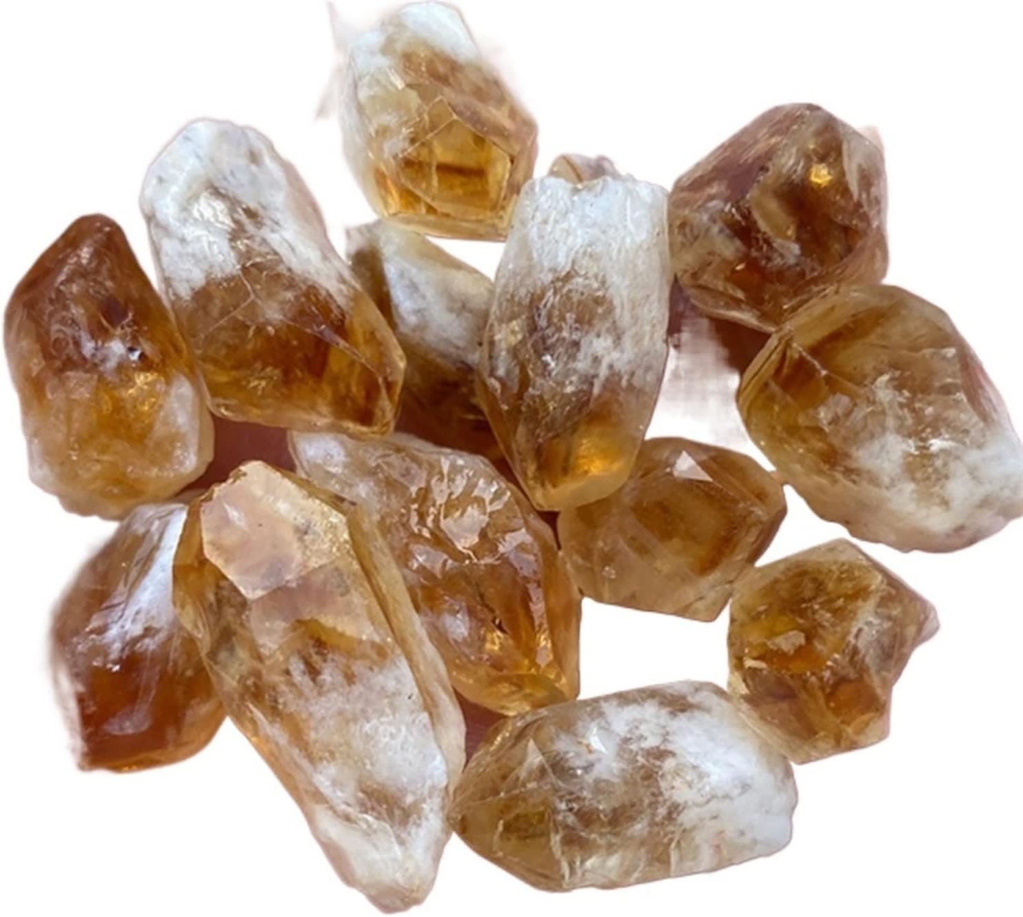 1個 ランダムで粗い天然シトリンポイントクォーツクリスタルクラスター生標本ストーンロックオーナメント ホームデコレーション