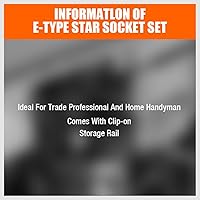 Vista 9 de HORUSDY Juego de zócalo de 11 piezas E Torx hembra externo Star Socket Set E4 - E20 Juego de zócalos de par