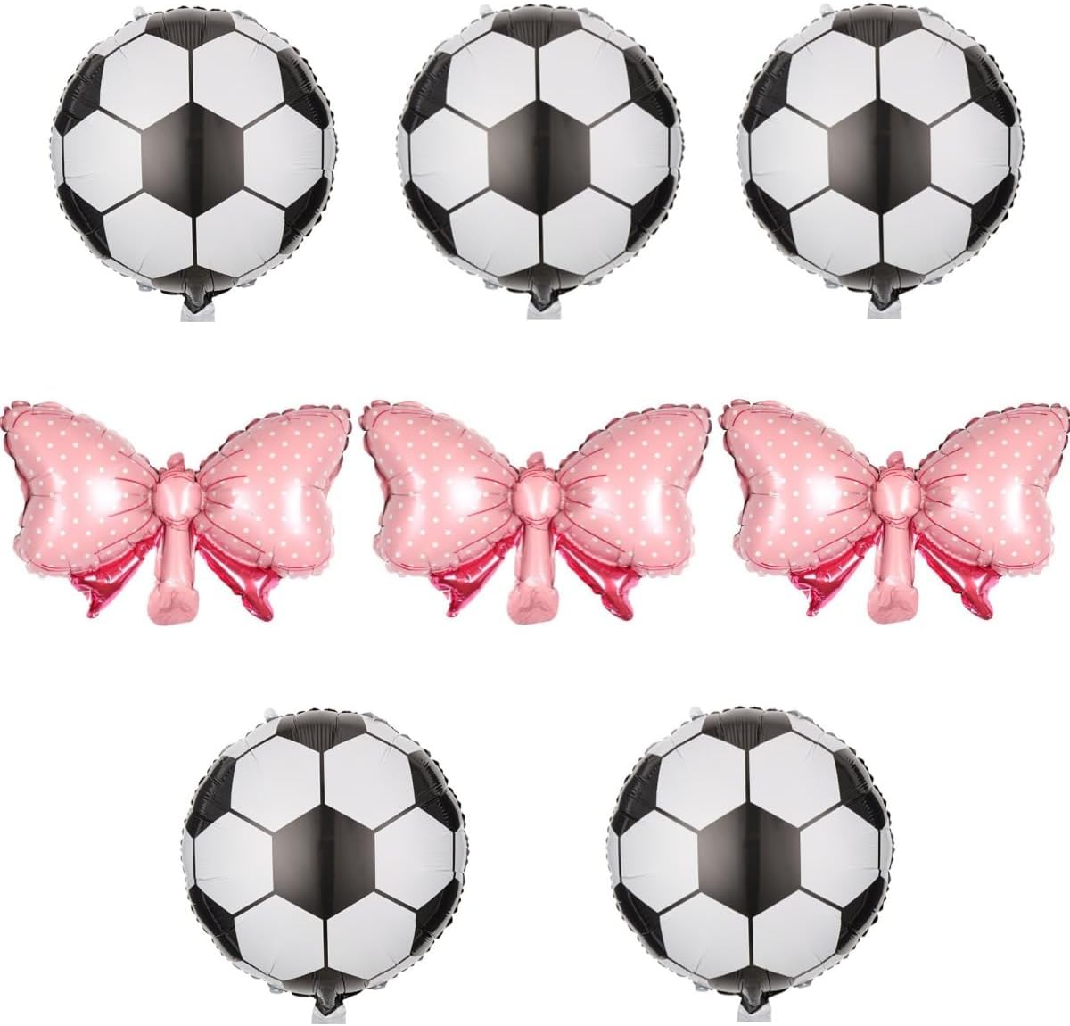 8 pcs Football balloon 18 inch Football Foil Balloon Pink Bow Balloon for Girl Birthday Football Party