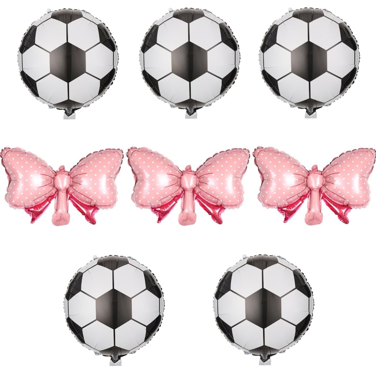 8 pcs Football balloon 18 inch Football Foil Balloon Pink Bow Balloon for Girl Birthday Football Party