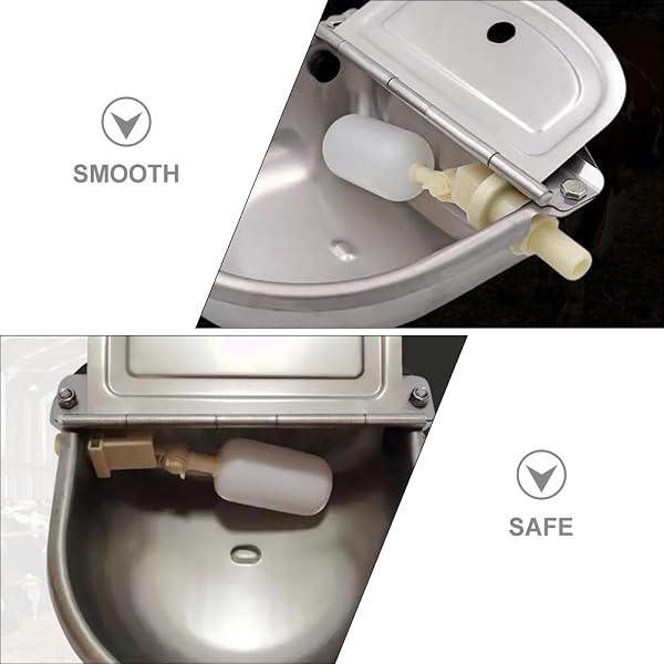 VILLCASE Vannes à Flotteur pour Abreuvoir Ovin et Cheval, Maintien du Niveau D'eau Constant, Bords Lisses et Polis, Plastique Beige, Accessoire pour Bol D'eau, Lot de 2 Pièces - 3