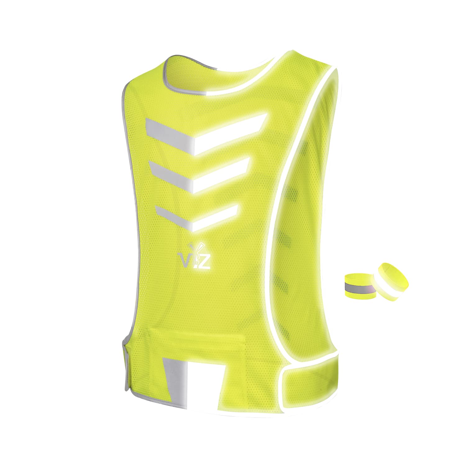 High Reflective Vest With 2 reflective bands - Mesh Safety Vest With Pockets | High Visibility Vest | Neon Vest |