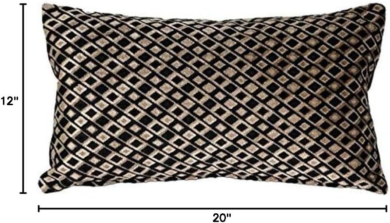 PILLOW DÉCOR Jager Black Diamond Throw Pillow 12x20