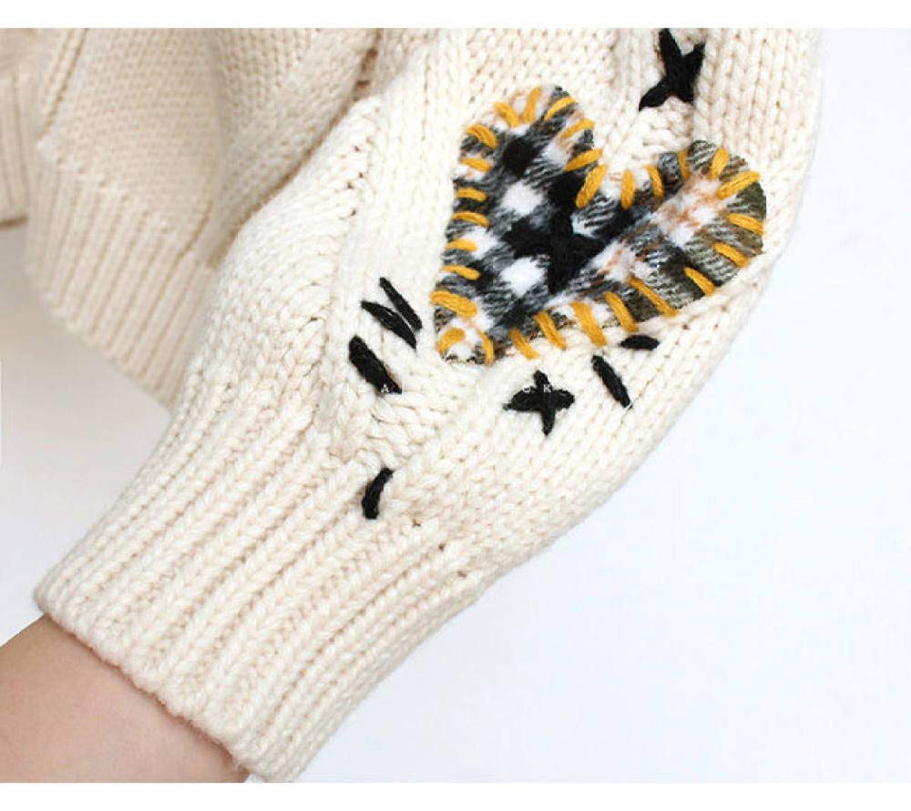 Damen Strickjacke Herbst Winter Damen Strickjacke Warm Strickpullover Jacke Tasche Stickerei Mode Mantel Lose Pullover