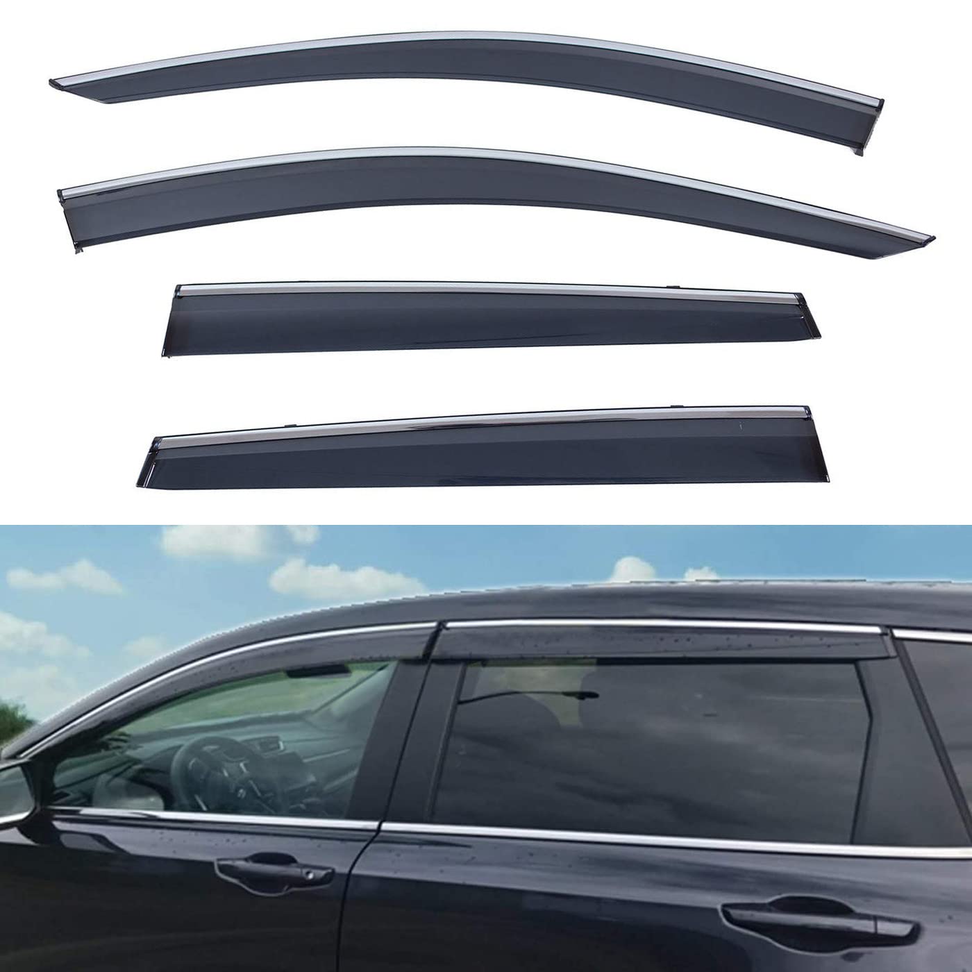Nilight Durable In Channel Rain Guards For Honda CRV 2017 2018 2019 2020 2021 2022 Window Deflectors, Vent Window Visors-4pcs - Foto 3