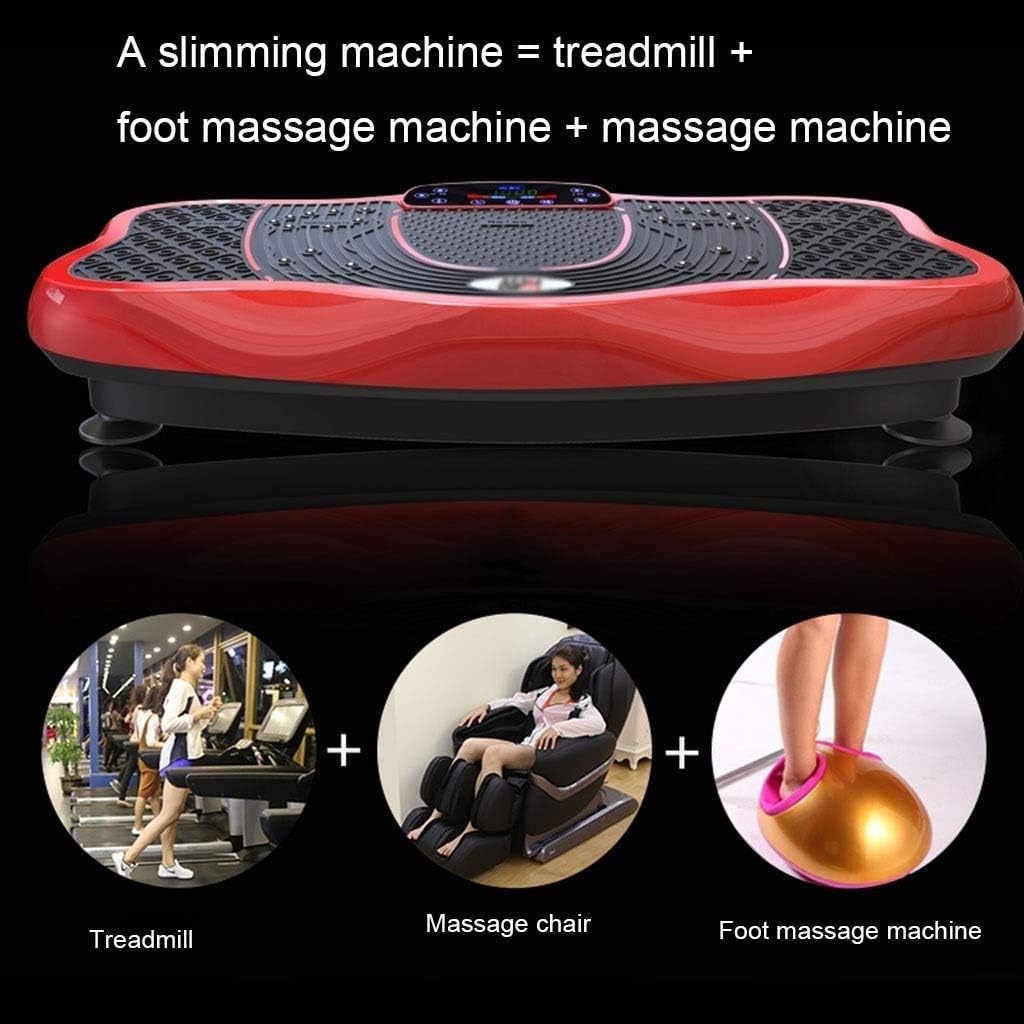 3D Vibration Plate Machine - Dual Motor Oscillation Lateral Motion Viberation Platform Machine - Full Whole Body Vibrarating Machine for Home Exercise Fitness (Color : Black)
