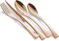 Vista 8 de Juego de cubiertos para 4, 16 piezas, acero inoxidable de grado alimenticio, juego de cubiertos dorados martillados para el hogar, cocina