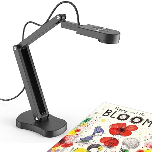Gawervan 8MP USB Document Camera, Auto Focus, LED Light, Image Reversal, Built-in Mic, Mac OS, Windows, Chromebook for Distance Learning, Remote Teaching, Web Conferencing, Live Demo (KB700) - kb700