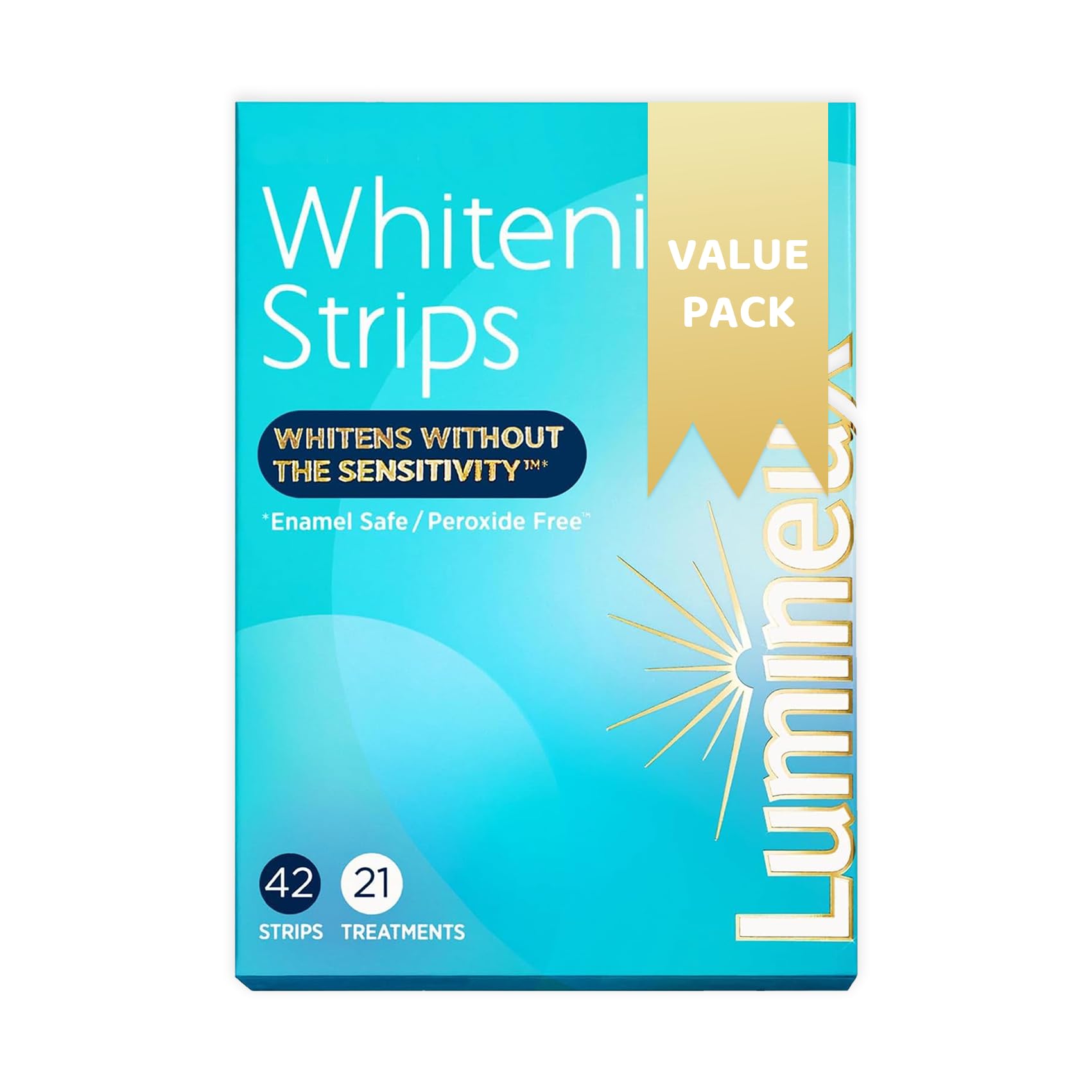 Luminex Teeth Whitening Strips - 21 Treatments 42 White Strips - Lemieux Peroxide-Free Kit Natural Formula - Enamel-Safe