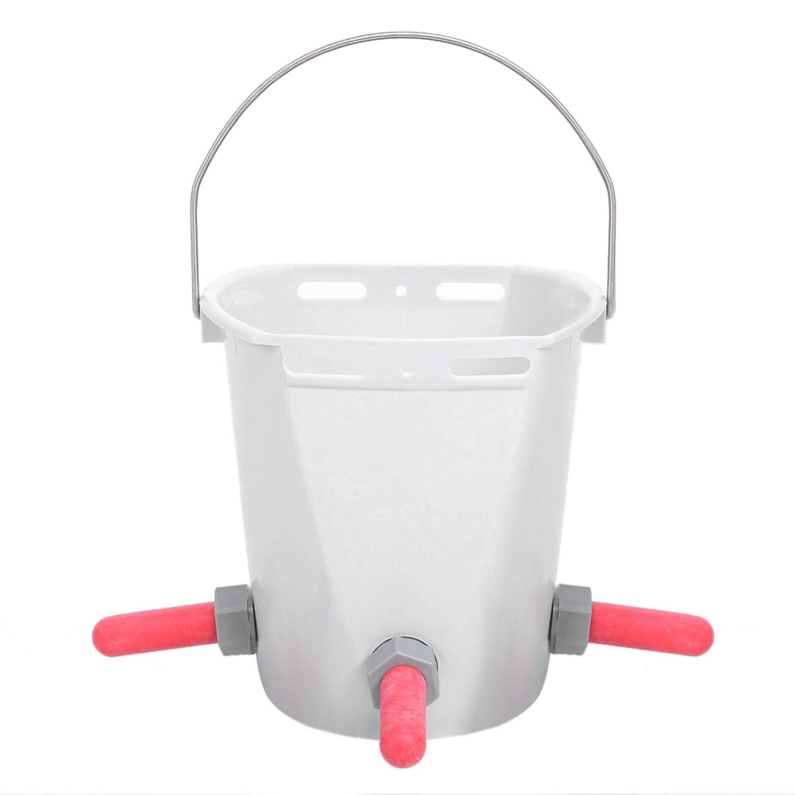 Cubo de alimentación de Leche para terneros, HL-MP70 Cubo de alimentación de Leche de Cordero con pezón, Montaje Duradero de Gran Capacidad para Ganado Vacuno ovino (Cinco) (Tres)