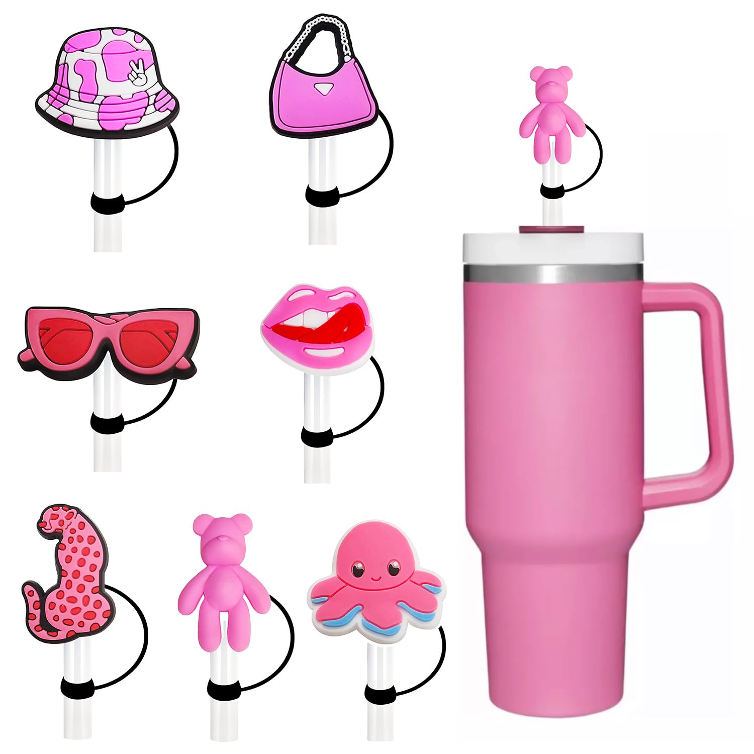 Lot De 7 Capuchons De Paille Pour Tasse Stanley – Bouchon De Paille Pour Gobelet Stanley De