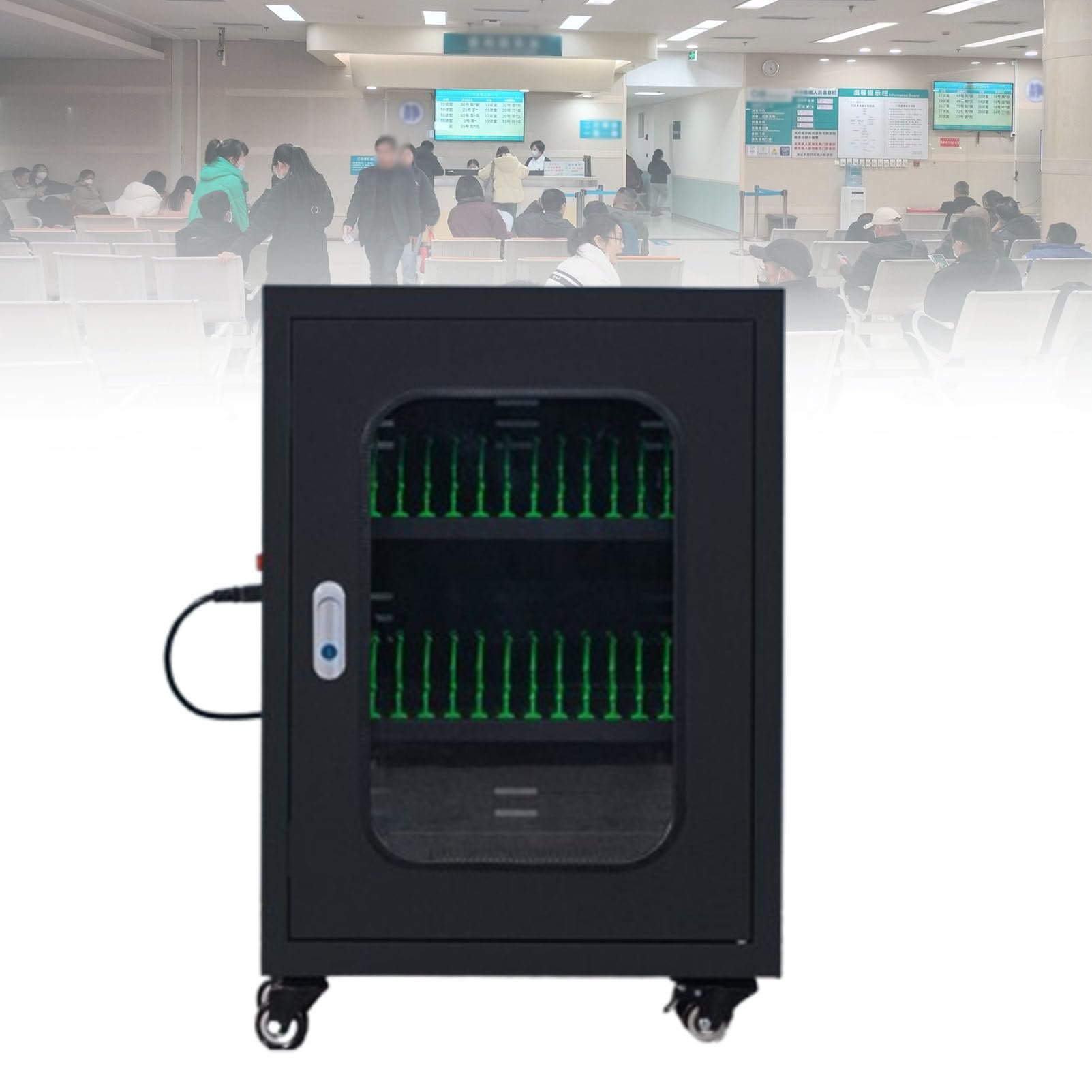 GTHTUHFD 30/60 Slots Charging Cart For Cell Phones - Rechargeable Mobile Locker Station For Classroom & Office Use - Secure Charging Station For Devices