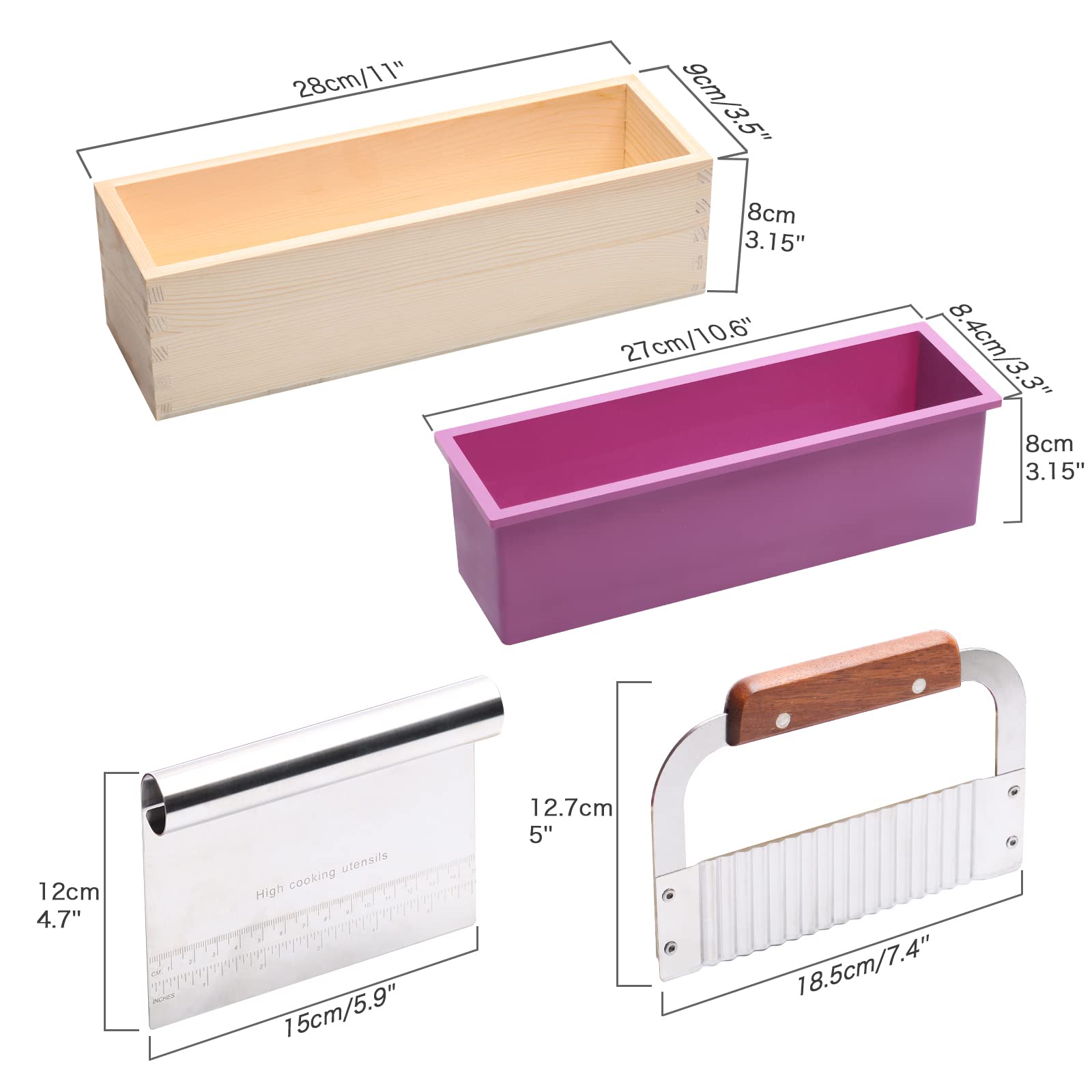 Stampo In Silicone Rettangolare Da 4oz Per Sapone – 9 Cavità, Multiuso Alimentare, Adatto A Forno/Microonde - 3