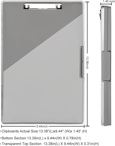 Miniatura 2 de Portapapeles con almacenamiento, tablones de clip Cleaview de 8.5 x 11, con 2 fundas de almacenamiento, portapapeles de almacenamiento de panel
