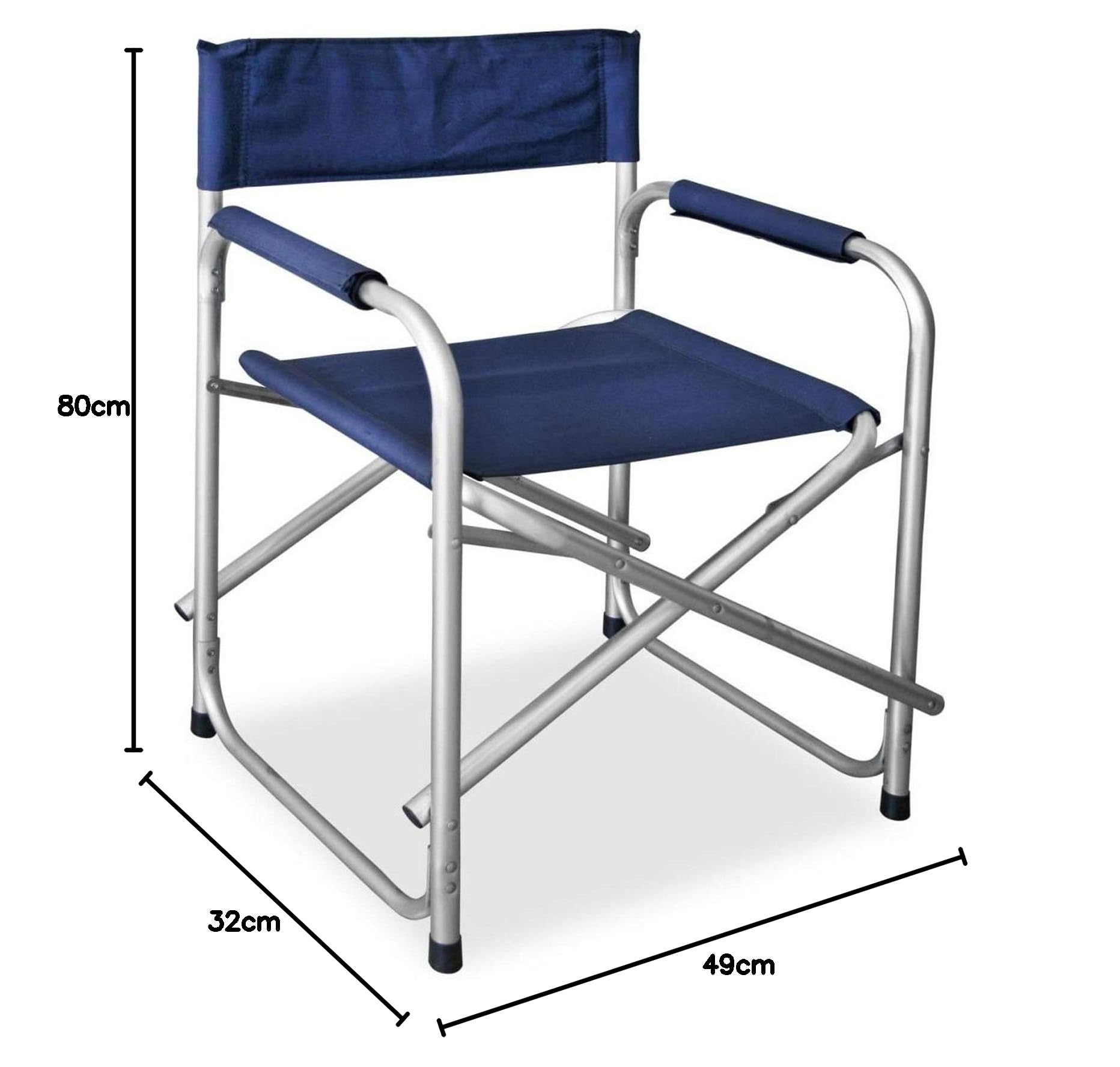 SF SAVINO FILIPPO Sedia poltrona regista pieghevole telaio in alluminio anodizzato tela blu resistente in pvc per giardino mare campeggio pic nic richiudibile
