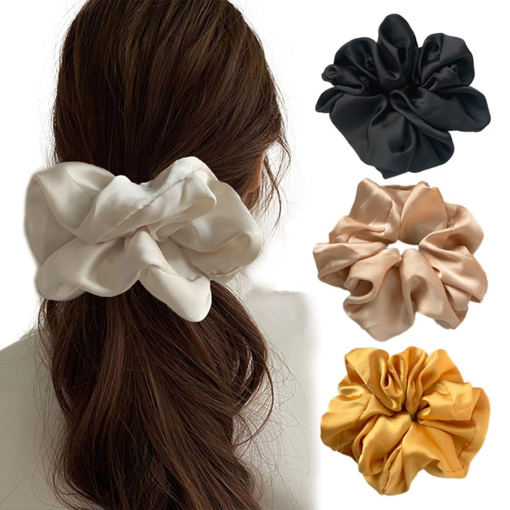 Satin Hair Bobbles Scrunchies Hair Scrunchies Soft Elastic Silk Hair Band - Image 2