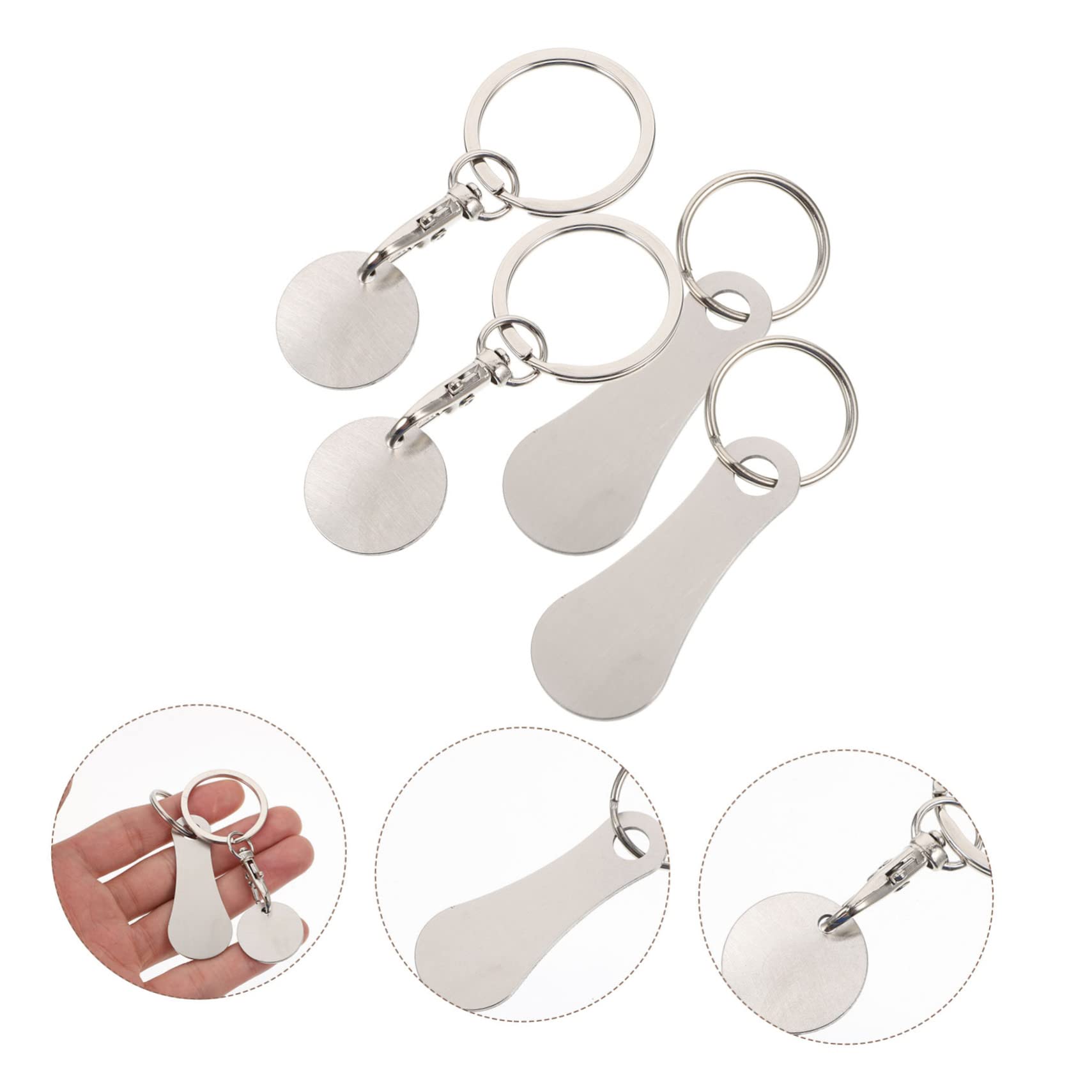 Tofficu 5 Sets Kleiner Robuster Trolley-schlüsselanhänger-clip Für Einkaufswagen-token Praktisch 4 Stück X 5