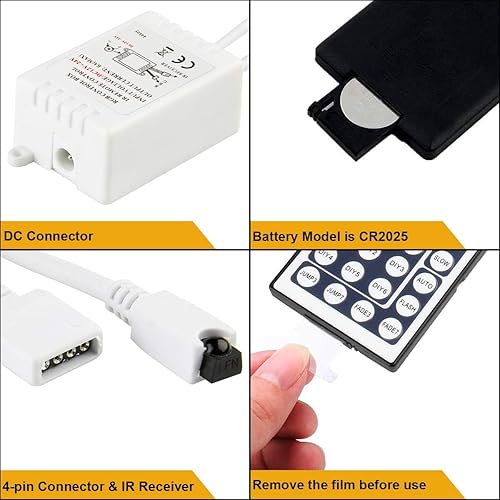 Miniatura 6 de SUPERNIGHT Regulador de intensidad de control remoto de 1 a 3 para tiras de luces LED RGB, un control remoto puede controlar 3 tiras de luz de forma
