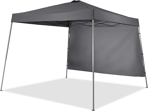 GDY Toldo desplegable de 8 x 10 pies para exteriores, patas inclinadas con pared lateral, rejillas de ventilación de equipo, refugio de glorieta