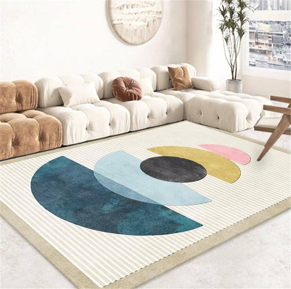 Tapis de jeu sol route bleu 200x300cm grand tapis chambre enfant géométrique lavable