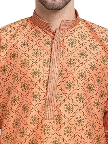 Image of Jompers Mens Coller Embroidered Printed Kurta Pyjama.