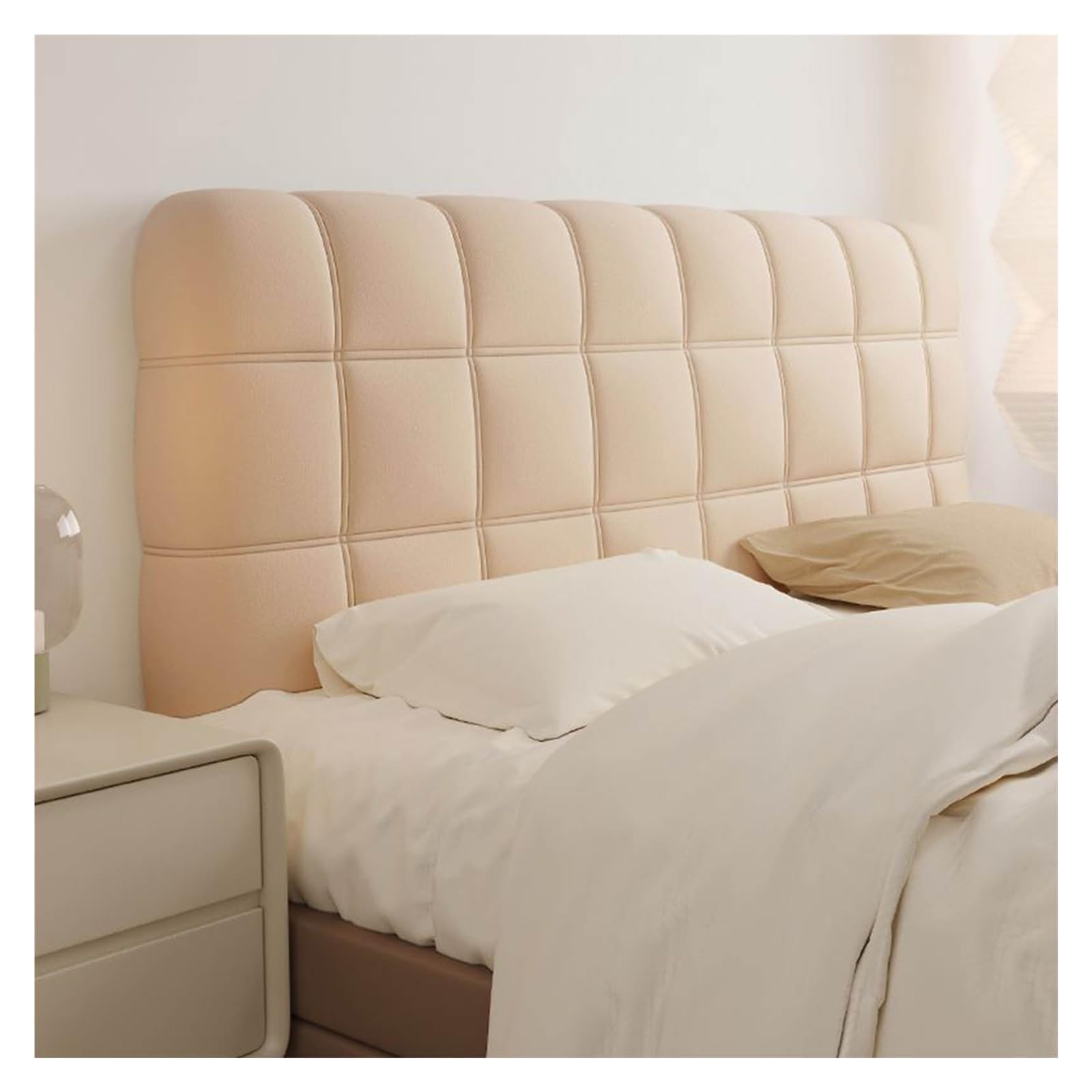 Vnook Headboard Covers, Dustproof Protective Cover, Headboard Cover, Stretch Headboard Cover, Headboard Cover, All-Inclusive Headboard Cover, for a Variety of Headboards(Beige,150CM)