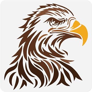 Eagle Head Stencil for Painting 11.8 x 11.8 Inch Reusable Plastic Eagle Template for Wood Wall Floor Fabric Canvas, DIY Home Decor Craft Stencil
