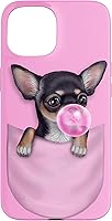 Vista 6 de Black Chihuahua Dog in Pocket with Bubble Gum Case for iPhone 17