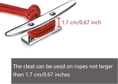 Miniatura 4 de Stainless Steel Boat Cleats 4"5"6", Marine Dock Cleats, Heavy Duty 316 Stainless Steel, Mirror Polished, Curtain Tie, Hook, Include Installation