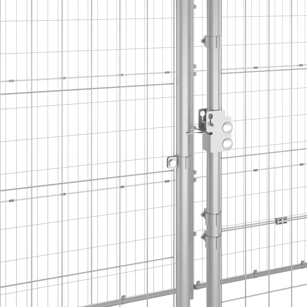 Perrera para perros al aire libre con toldo de acero galvanizado de 21,78 m², plegable y ampliable, con sistema de cerrojo cerrable, protección segura para cachorros y perros en el jardín