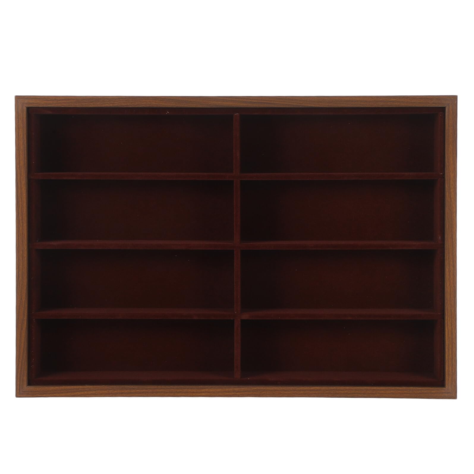 Gatuida Bandeja Organizadora de Gafas para Almacenamiento Elegante de Madera 8 Compartimentos y Base Antideslizante, Estuche Ligero y Espacioso en Escritorio
